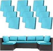 12Pcs Stretch Patio Cushion Covers Outdoor Cushion Covers,for Outdoor Couch Cushion Covers Replacement,Outdoor Sofa Covers Patio Slipcovers Couch Cover,Washable Furniture Cover (Sky Blue, Cover Only)
