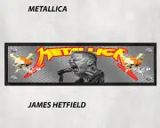 BAR RUNNER METALLICA 880MM X 240MM JAMES HETFIELD AIRBRUSH PORTRAIT