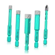 Porcelain Tile Diamond Drill Bits, 6/8/10/12mm Quick Change Shank Diamond Core