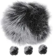 BESPORTBLE 4Pcs Microphone Furry Cover Noise Reducing Lapel Mic Protector Windshield Accessory for Ktv Conference Interviews and Stage Performance Grey