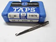 2 pcs HANSON WHITNEY #5-40 NC GH-2 Plug 2 Flutes Spiral Point Taps 11076 USA