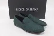 Dolce&Gabbana NWB Loafers / Slippers Size 41.5 8.5 US Dark Green Floral Motif