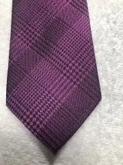 VAN HEUSEN MENS TIE PURPLE BLACK PLAID 3 X 59 NWT