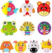 10pcs Kids Crafts for Girls Boys Age 3-12, Toddler Crafts Animal Paper Plate Art Kit for 3-8 Year Old, DIY Arts and Crafts Kits for Children Birthday Holiday Gifts, Fun Preschool Party Favor
