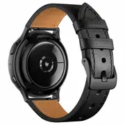For Samsung Galaxy Smart Watch 20mm Genuine Leather Replacement Wristband Bracelet Strap Wrist band (Black)