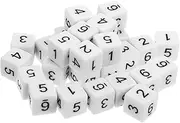 Vaguelly 30pcs Number Dice Teaching Dice Cubes Shape Game Props Board Game Tool Party Favor Party Accessories White Acrylic
