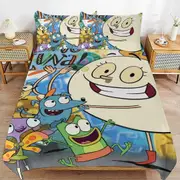 v2731 Bed Sheets Bedding Let's Go Luna Cartoon Bedding Sets Ultra Soft Skin-Friendly Duvet Cover 3 Piece, Cute Comforter Cover Bed Set for Boys Girls