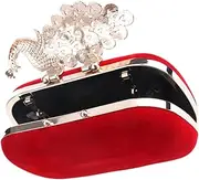 [LIFKOME] Evening Clutch Purse with Detachable Chain Elegant Handbag for Weddings Parties Capacity Organizing Design Classic Finish Bridal Accessory Random Color