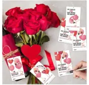 40 Pcs Flamingo Valentine's Day Gift Tags, Hang Name Labels with Twine String