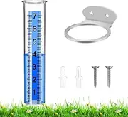 Rain Gauge Outdoor - Garden Rain Gauge | Weatherproof Precipitation Meter, Freeze Proof Scale, Clear Accurate Tracker with Bold Numbers for Lawn Yard Farm, Simple to Read, Accessories
