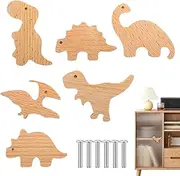 Animal Dresser Knobs - 6PCS Animal Knob Set, Wooden Decorative Handles Furniture | Fun Closet Hardware, Smoothh Finish Baby Dresser Handle, Charming Detail for Nursery and Bedroom Decor Use