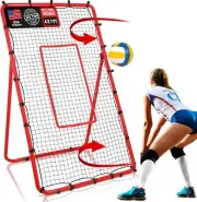 Volleyball Rebounder 6-Angle Adjustable 4x7 FT Volleyball Rebounder Net with ...