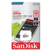 在飛比找Yahoo!奇摩拍賣優惠-SANDISK 16GB ULTRA 小卡 microSDH