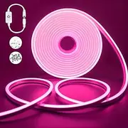 SUCIKORIO Neon Led Strip Light 5m / 16.4ft, Dimmable LED Strip Lights Waterproof IP65 Flexible Neon Led Rope Light Cuttable 12V led Lights with Dimmer Controller for Indoor & Outdoor