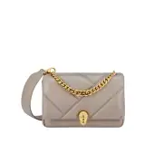Bvlgari Serpenti Cabochon Maxi Chain Crossbody Leather Bag Top Handle Grey £2510