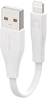 [Comsol] Super Short Flat USB-A to Lightning Cable 10cm [MFi Certified] Compatible with iPhone 14/13/12/11/X/8/7/ 6/5 iPad Pro/iPad/iPad Air
