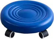 Qianly Swivel Rolling Low Stool Low Roller Seat with Wheels Roller Seat Short Stool for Home Office, Blue
