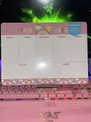 2024 Sanrio Hello Kitty Pink My Week Weekly Calendar Desk Pad Rainbow Sun Cloud