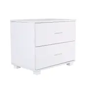 Bedside Tables Storage Cabinet Nightstand 2 Drawer Legs ETTA WHITE