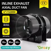 6"/150mm Inline Axial Fan Metal Blower Hydroponics Ventilation Silent Fan