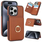 IPhone 13 Pro 6.1 Inch Case With Card Holder,Military Grade Drop Protection,Durable Shockproof Cover-Brown
