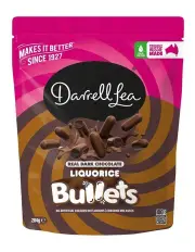 [Darrell Lea] Dark Chocolate Liquorice Bullets 204g in Multi