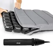 Vive Inflatable Wheelchair Air Seat Cushion - Adjustable Air Pressure Relief Travel Seat, Portable - Waffle Style Pressure Relief Bed Sore Ulcer Treatment Wheel Chair Pain Cushion for Mobility Aids