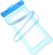 COLLBATH 1pc Inflatable Phone Bag Floating Dry Pouch for Mobile Phones Blue Protects Valuables from Water for Beach Pool and Outdoor Activities