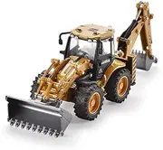 1:50 Alloy Diecast 4 Wheel Shovel Loader Two-Way Excavator Forklift Bulldozer Back Hoe Loader Truck Model for Kids Gift Toys (Color : Two-Way Excavator)