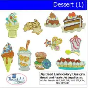Embroidery Design Set - Dessert(1) - 10 Designs - 9 Formats - USB Stick