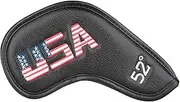 Golf Builder 1pc or 1set Black Leather USA Golf Club Wedge Head Cover fit R/H 48,50,52,54,56,58,60