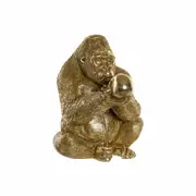 Decorative Figure Dkd Home Decor Golden Resin Gorilla 33 x 33 x 43 Cm