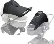 iNszkoos Universal Fit Baby Pushchair Sun Shade Cover Elastic Soft UV Protection Travel Stroller Canopy Foldable Lightweight Pram Sunshade Infant Sun Covers Travel Essentials, Black