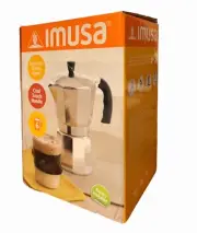 NEW Imusa USA Aluminum Stovetop 6-cup Espresso Maker Silver Cool Touch Handle