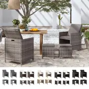 Garden Chair and Stool Set 4 Piece Poly Rattan Seating Multi Colours vidaXL