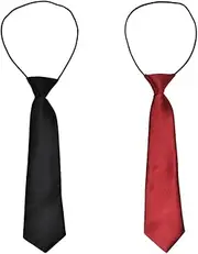 [Pliwcas] Clip On Black Ties for Men Women Red Bow Ties for Boys Girls Plaid School Uniform Accessories Pre Tied Bow Ties for Men Women