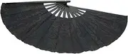 Levemolo Reflective Fabric Handheld Fan Portable Wooden Dance Fan for Summer Events Performances and Photography Props Elegant Vintage Design with Hollow Patterns
