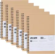 ZCZN 6 Pack A5 Dotted Notebook, Dot Grid Spiral Notebook for School, Study, O...