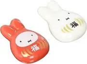 Kaneshotouki 209773 Dick Bruna Miffy Miffy Chopsticks Rest Set, Lucky Daruma Red and White, Made in Japan