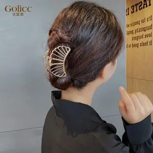 【Golicc】韓系 金屬 貝殼 髮夾(髮飾 頭飾 抓夾 韓版髮夾 禮物 母親節 小資節稅節)