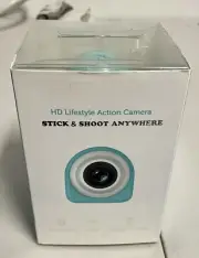 HD Lifestyle Action Camera Stick And Shoot Anywhere Blue Restickable/Wi-Fi & Re