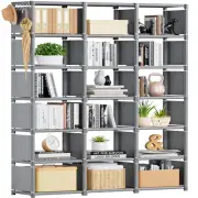Bookshelf,18 Cube Storage Organizer,Extra Large Book Organizer,Tall Bookcase ...