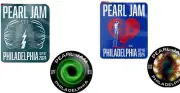 PEARL JAM STICKER & BUTTON PIN FULL SET 4 PHILADELPHIA 2024 PHILLY WELLS FARGO