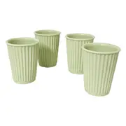 Unbreakable Silicone Reusable 340ml Cups in Pastel Pistachio Green - 4 Pack