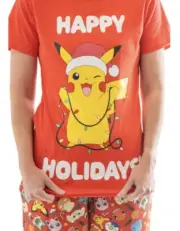 Pokemon Ladies Adult size (XL) Summer Pjs Pyjamas Pikachu Happy Holidays Xmas