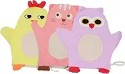 Kisangel Bath Mitts 3 Pack Gentle Cotton Infant Shower Mitt Soft Body Scrubbing Towel for Bathing
