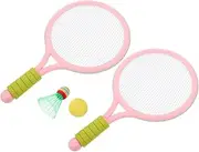 Mipcase Badminton Racket Paddle Ball Badminton Kit Backyard Games Beach Tennis Tennis Racket Badminton Ball Youth Tennis Racket Badminton Plastic Pink