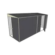 Build-a-Shed 1.5 x 4.5 x 2m Sliding Door Tunnel Shed with Side Door - Grey