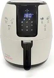 [Kitchen Perfected] 4L XL Family Sized Digi-Touch AIRFRYER - Portable Fryer / Grill / Oven / Steamer Uses 80% Less Oil. 1500w Extra Large Power Air Fryer in Cream and Black