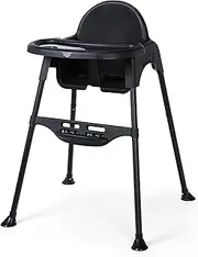 Cosco Kids Canteen High Chair Lightweight Portable Baby Feeding Chair with Adjustable Tray, Easy to Clean, Kitchen or Dining Use, Toddlers Up to 33 lbs, Mono Black
